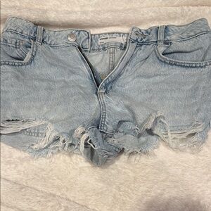 Garage Light Blue Distressed Jean Shorts